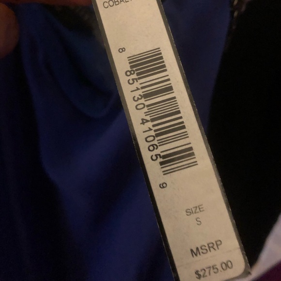 Alice and Olivia Cobalt Silk Overlay Bodycon Dress - Picture 8 of 8